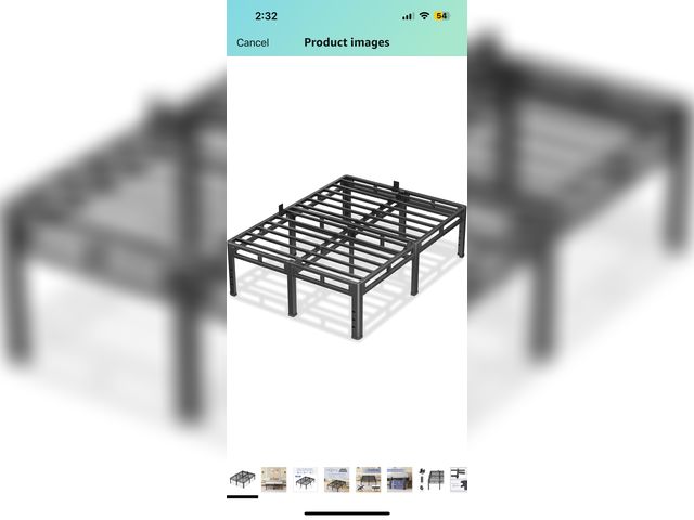 Lot 96-178365 - NKZ 22 Inch Full Size Bed Frame, Metal Bed Frame &amp; Box Spring 2 in 1 Platform with Round Corner ...