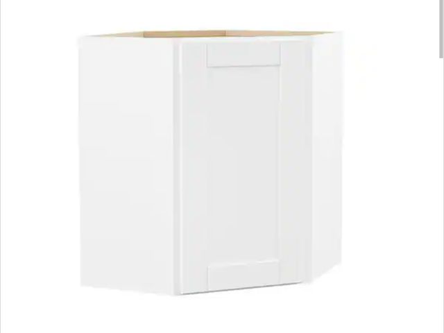 Lot 96-232849 - Hampton Bay Shaker 24 in. W x 12 in. D x 30 in. H Assembled Diagonal Corner Wall Kitchen Cabinet in ...