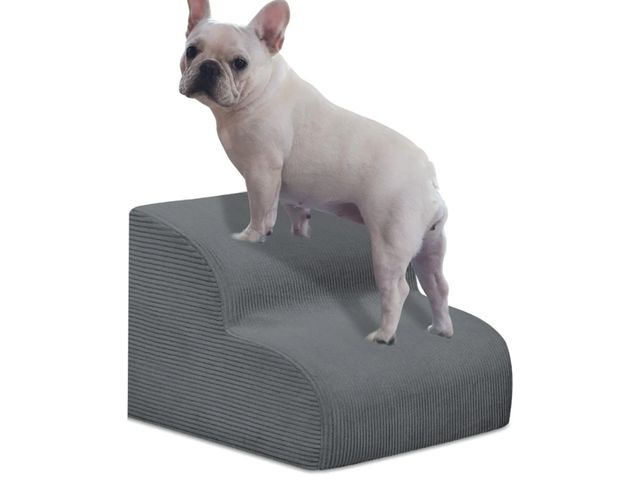 Lot 96-171167 - Dog Stairs &amp; Steps for High Beds, 2 Steps High Density Foam Waterproof Dog Ramp for Small Dogs a...