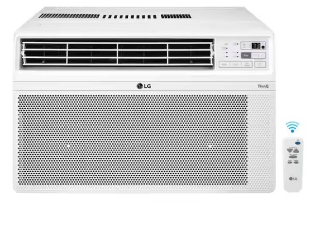 Lot 96-166762 - LG
14,000 BTU 115V Window Air Conditioner Cools 700 sq. ft. with Wi-Fi, Remote, Dehumidifier and in ...