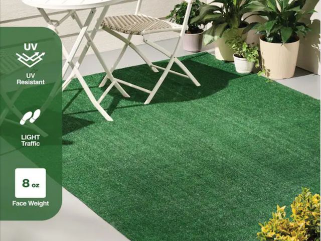 Lot 96-214265 - TrafficMaster Emerald Green Precut Turf 6 ft. x 8 ft. Artificial Grass Rug New
