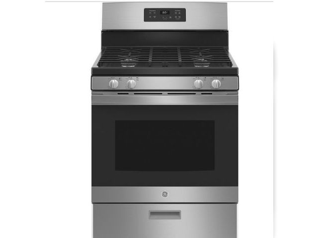 Lot 96-172889 - GE 30 in. 4.8 cu. ft. Freestanding Gas Range in Stainless Steel MSRP $929 New