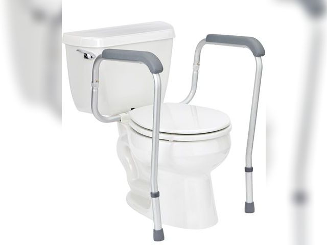 Lot 96-181684 - Medline Toilet Safety Rail For Seniors with Easy Installation, Height Adjustable Toilet Safety Frame...