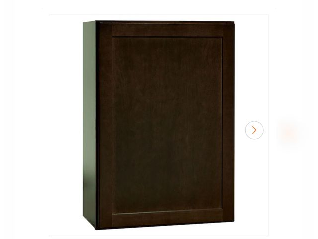 Lot 96-155912 - Hampton Bay
Shaker 21 in. W x 12 in. D x 30 in. H Assembled Wall Kitchen Cabinet in Java New MSRP $1...