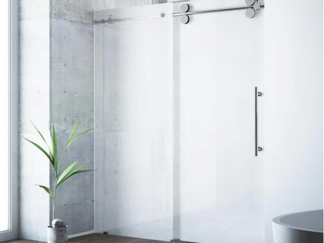 Lot 96-173814 - VIGO
Elan 56 to 60 in. W x 74 in. H Sliding Frameless Shower Door in Chrome with 3/8 in. (10mm) Fros...