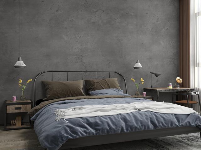 Lot 96-177857 - 31"×1181" Extra Wide Big Thick Darker Grey Black Concrete Wallpaper Peel and Stick Removable Matte T...