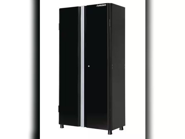 Lot 96-173851 - Ready-to-Assemble 24-Gauge Steel Freestanding Garage Cabinet in Black (36.6 in. W x 72 in. H x 18.3 ...