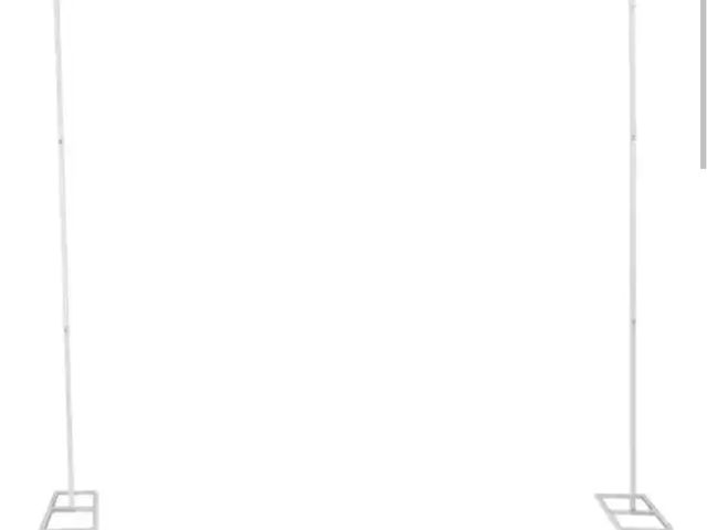 Lot 96-166577 - 94 in. x 94 in. Adjustable Metal Iron Wedding Backdrop Stand Party Event Flower Decor Arch White Arb...