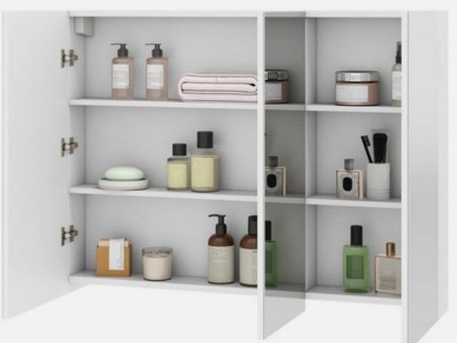 Lot 96-188759 - 36" Wide Wall Mount Mirrored Bathroom Medicine Cabinet Organizer Mirror Door
New 
MSRP $120.00