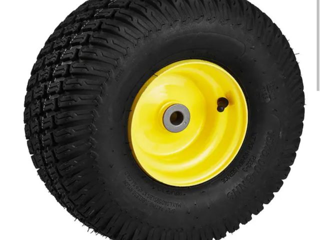 Lot 96-211288 - SKYSHALO Lawn Mower Tires with Rim, 15x6-6 in. Tubeless Tractor Tires, 2-Pack Tire and Wheel Assembl...