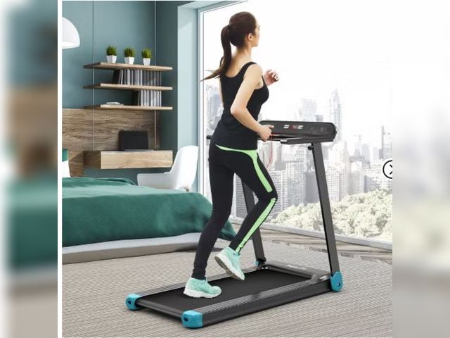 Lot 96-192702 - Costway Electric Treadmill Compact Walking Running Machine w/APP Control Speaker MSRP $209.99 New