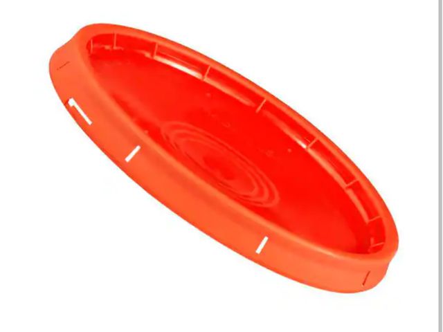 Lot 96-191850 - Pack of 5 Home Depot 5 gal. Orange Paint Bucket Lids New