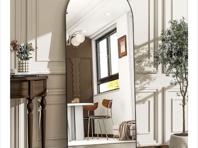 Lot 96-179164 - 57" x 20" Arched Full Length Mirror - Wall Mounted/Floor Mirror Aluminum Alloy Frame Full Body Mirro...