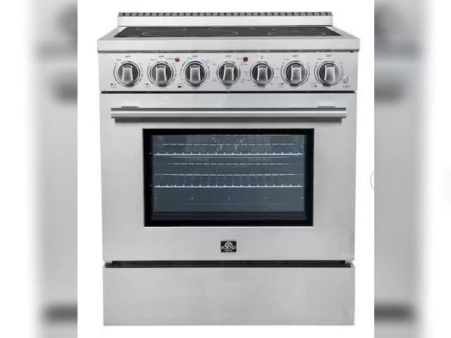 Lot 96-193648 - Forno
Paolo 30 in. Electric Range 5 Burner Elements in Stainless Steel
Unused  bottom drawer is dent...