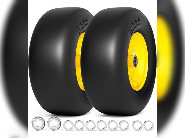 Lot 96-164471 - 13x5.00-6 Flat Free Lawn Mower Tire and Wheel, 13x5x6 Solid Front Tires for Zero Turn Mower, 500Lbs ...