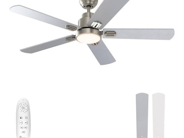 Lot 96-164348 - warmiplanet 52 Inch Indoor Ceiling Fans with Lights and Remote Control, 6 Speeds Slient Reversible D...
