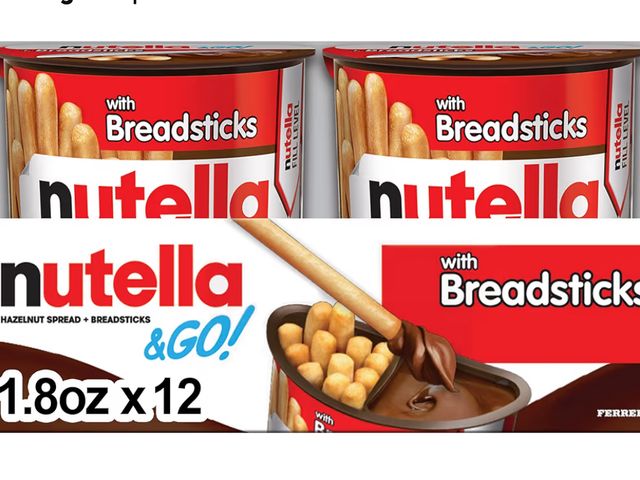 Lot 96-200749 - Nutella &amp; GO! Chocolate Hazelnut Spread with Cocoa + Breadsticks, 12 Snack Packs, 1.8 oz Each
Ex...