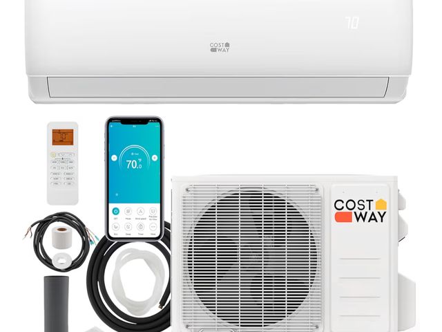 Lot 96-226492 - COSTWAY 23000 BTU Mini Split Air Conditioner, Wifi Enabled Inverter AC &amp; Heater Pump System Cool...