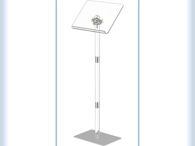 Lot 96-176773 - HMYHUM Small Acrylic Podium Stand, Angle Adjustable, 15.7" L x 11.8" W x 42.3" H, Modern Lecterns &a...