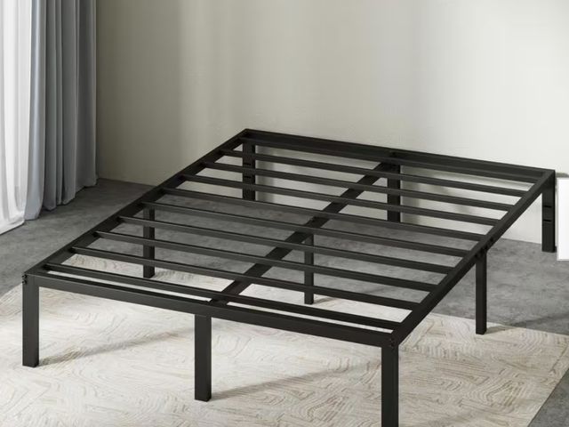 Lot 96-180375 - Classic 14 in. Black Metal King Platform Bed Frame
new (box damage)