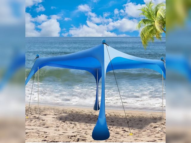 Lot 96-174533 - Beach Tent Sun Shelter UPF50+, with Shovel and Grass pegs. (Beach Tent Sun Shelter with Sand Shovel,...
