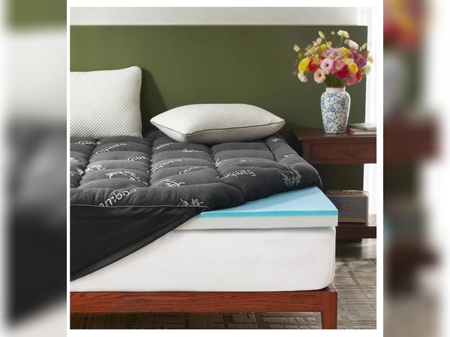 Lot 96-163884 - BEDLORE King Size Mattress Topper, 4 Inch Dual Layer (2" Gel Memory Foam + 2" Plush Pillow Top) Matt...