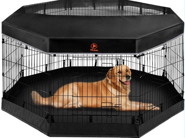 Lot 96-177690 - PJYuCien Dog Playpen - Metal Foldable Dog Exercise Pen, Pet Fence Puppy Crate Kennel Indoor Outdoor ...