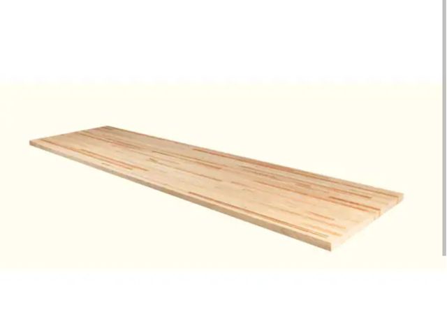 Lot 96-224770 - AMERICAN HARDWOOD INDUSTRIES 8 ft. L x 25 in. D x 1.5 in. T Unfinished Maple Butcher Block Counterto...