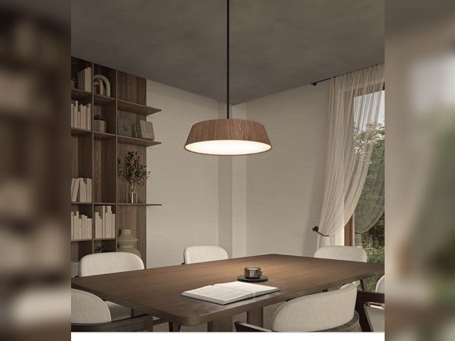 Lot 96-225336 - Artika Dunham 32-Watt 1-Light Modern Black and Dark Walnut 5CCT Integrated LED MSRP $121.36 New
Hang...