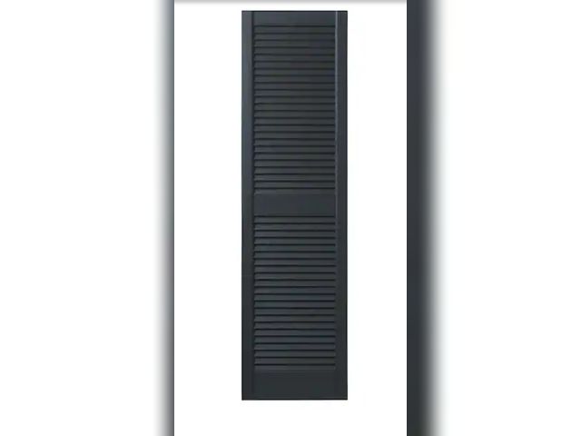 Lot 96-232855 - Ply Gem 15 in. x 59 in. Open Louvered Polypropylene Shutters Pair in Dark Spruce New  Color varies f...