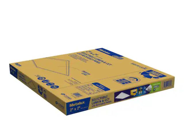 Lot 96-181812 - Metalux 2 ft. x 2 ft. Selectable Lumens 4100/3600/2600, Integrated LED Panel Light, Selectable CCT 3...