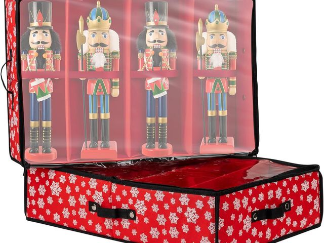 Lot 96-176740 - VoziSpace 2 Pack Christmas Figures Storage Box - Each Holds 4 Holiday Figurines up to 16” - Adjustab...