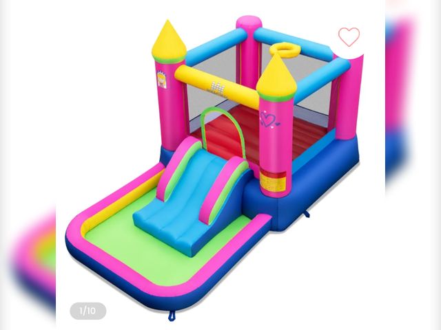 Lot 96-227968 - Inflatable Bounce House 4-in-1 Kids Princess- themed Bouncer Blow-up Bouncy Castle with 480 Blower U...