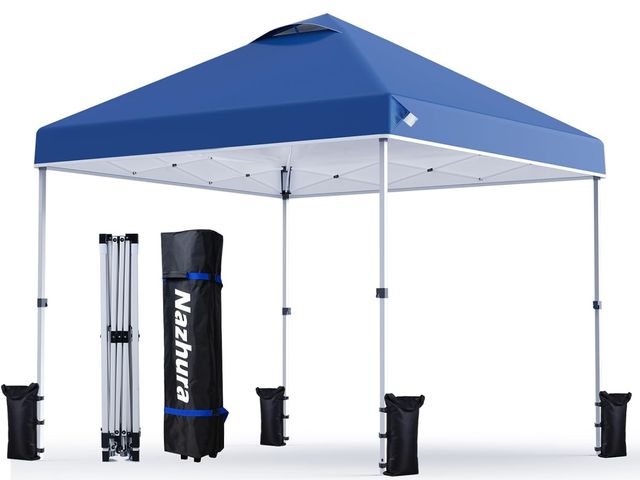 Lot 96-212242 - Nazhura 10' x 10' Pop Up Canopy Tent with Sand Weight Bag, Freestanding Sun Shelter for Picnic and C...