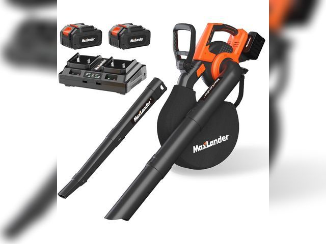 Lot 96-164313 - MAXLANDER Cordless Leaf Blower &amp; Vacuum with Bag, 3-in-1 Brushless Battery Powered Leaf Vacuum M...
