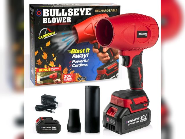Lot 96-233020 - Bullseye Blower Rechargeable Cordless Leaf Dust Air Blaster 21,000 RPM with 20V Battery and Charger ...