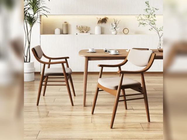 Lot 96-197411 - Wooden Dining Chair Set of 2 with Padded Seat and Back New MSRP $129