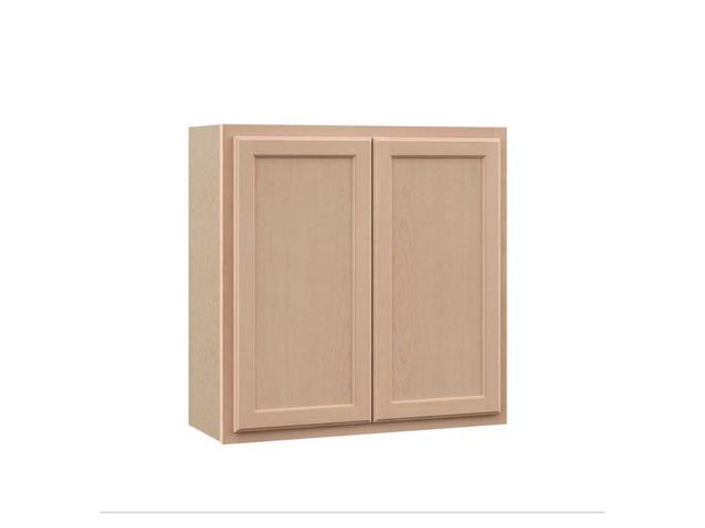 Lot 96-213990 - Hampton Bay Recessed Panel 30 in. W × 12 in. D × 30 in. H Assembled Wall Kitchen Cabinet in Unfinish...