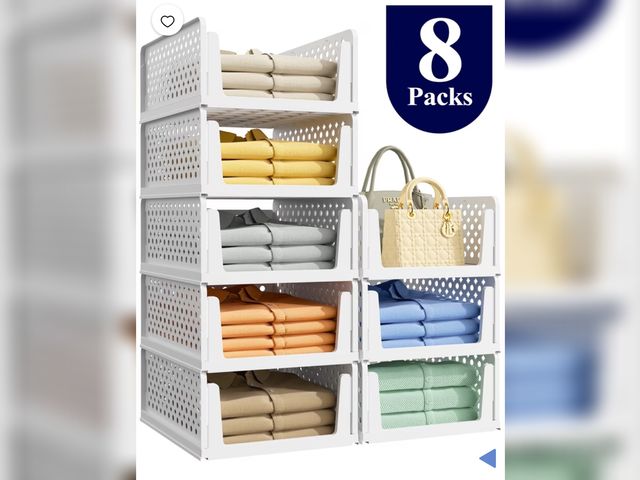 Lot 96-232537 - Kitsure Closet Organizers and Storage - Stackable Storage Drawers, Multi-Purpose Closet Organizer Se...