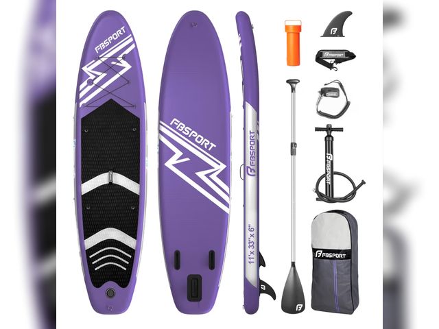 Lot 96-180650 - FBSPORT 11' Premium Stand Up Paddle Board, Yoga Board with Durable SUP Accessories &amp; Carry Bag |...