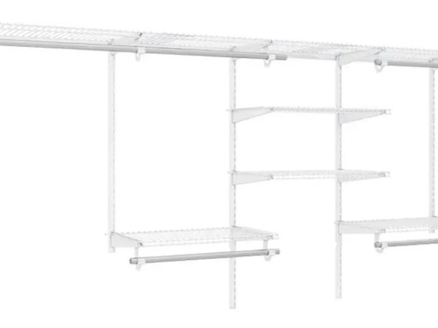 Lot 96-197993 - 4-8 Feet Closet Organizers and Storage System with Hanging Rod for Laundry Bedroom New