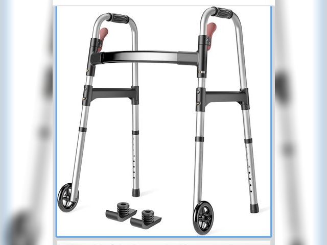 Lot 96-181713 - HOMLAND Folding Walkers for Seniors with Wheels, Lightweight Rolling Walker, Height Adjustable Stand...