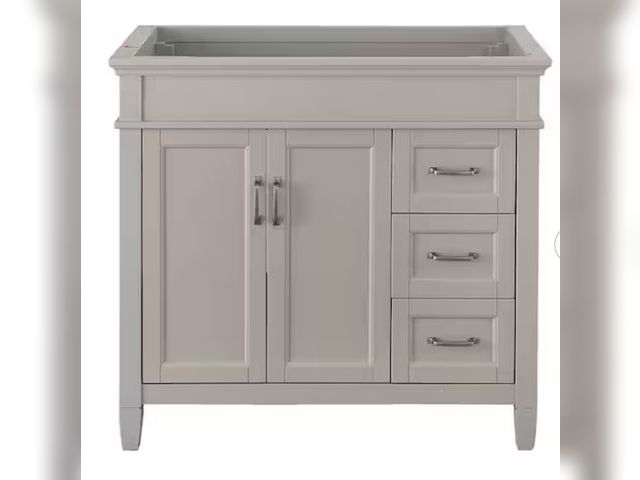 Lot 96-173056 - Home Decorators Collection Ashburn 36 in. W x 21.63 in. D x 34 in. H Bath Vanity Cabinet without Top...