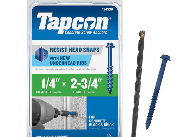 Lot 96-173957 - Tapcon 1/4 in. x 2-3/4 in. Hex-Washer-Head Concrete Anchors (75-Piece)

New