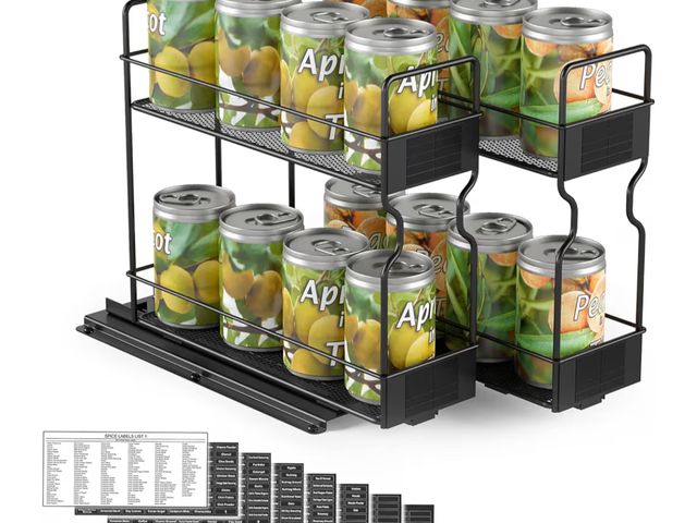 Lot 96-187441 - SpaceAid Pull Out Spice Rack Organizer for Cabinet, Heavy Duty Slide Out Seasoning Kitchen Organizer...