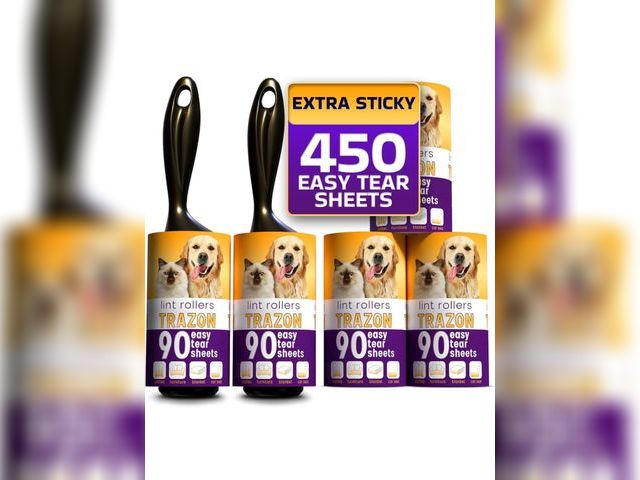 Lot 96-191159 - Lint Rollers Value Pack of 450 Sheets / 5 Refills, Sticky Roller, Lint Remover for Dog, Cat, Pet Hai...