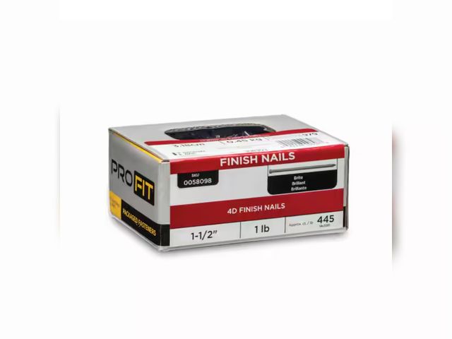 Lot 96-162731 - PRO-FIT 1-1/2 in. (4D) Brite Finish Nail 1 lb. (445-Count) new