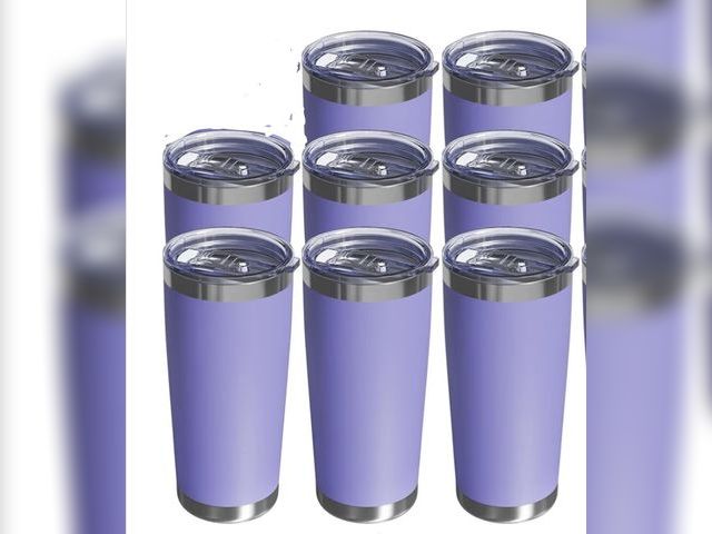 Lot 96-191071 - Travel Coffee Tumbler 20oz, 8 Pack Leakproof Travel Coffee Mug with Lid and Straw, Stainless Steel D...