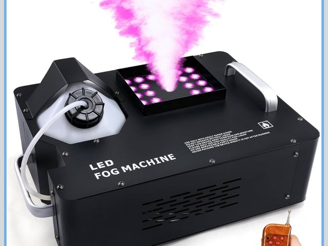Lot 96-171108 - TCFUNDY 1500W Fog Machine for Halloween, DMX RGB 3 in 1 24 LED Smoke Machine Stage Lighting Vertical...
