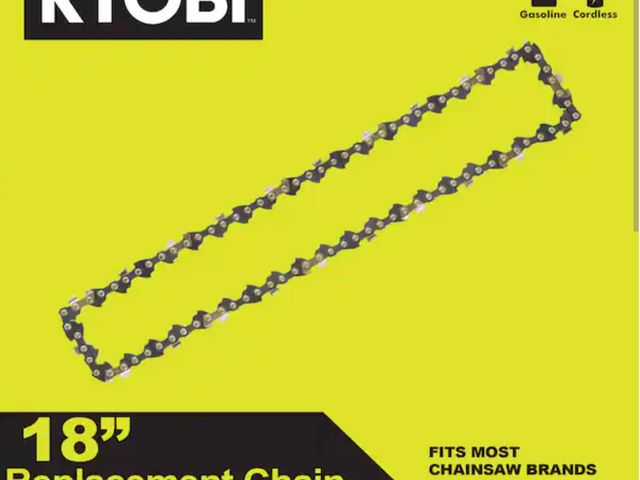 Lot 96-170479 - RYOBI 
18 in. 0.050-Gauge Replacement Full Complement Standard Chainsaw Chain, 62 Links (Single-Pack...